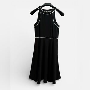 White House Black Market Black and White Midi Dress